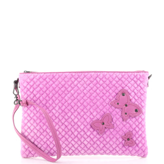 Bottega Veneta Butterfly Pochette Accessoires Intrecciato Velvet