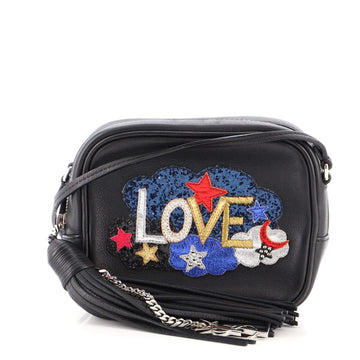 Saint Laurent Classic Monogram Blogger Crossbody Bag Patch Embellished Leather Small