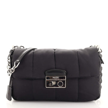 Prada Bomber Chain Flap Bag Tessuto Medium
