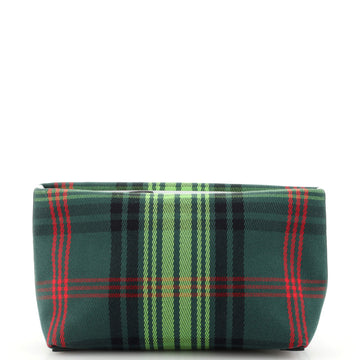 Burberry Zip Pouch with Strap Check Canvas