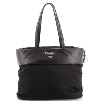 Prada Zip Tote Tessuto with Leather Large