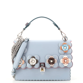 Fendi Flowerland Kan I Bag Embellished Leather Medium