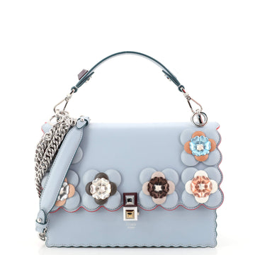 Fendi Flowerland Kan I Bag Embellished Leather Medium