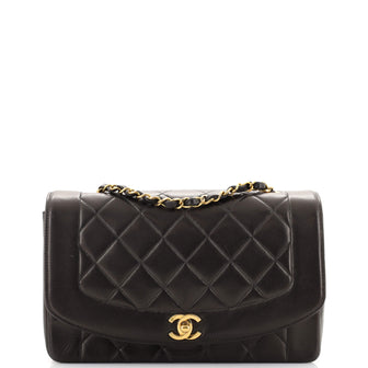 Chanel Vintage Diana Flap Bag Quilted Lambskin Medium
