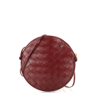 Bottega Veneta Round Flat Crossbody Bag Intrecciato Nappa Mini