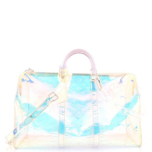 A LIMITED EDITION IRIDESCENT MONOGRAM PVC PRISM KEEPALL