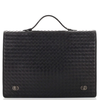 Bottega Veneta Double Turn Lock Briefcase Intrecciato Nappa