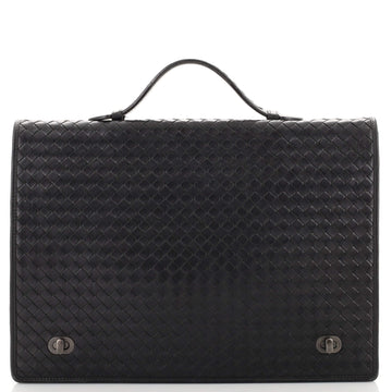 Bottega Veneta Double Turn Lock Briefcase Intrecciato Nappa