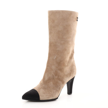 Chanel Women's Coco Gabrielle Signature Cap Toe Boots Suede