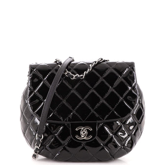Chanel Dubai Messenger Bag Quilted Patent Medium