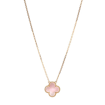 Van Cleef & Arpels Vintage Alhambra Pendant Necklace 18K Yellow Gold and Mother of Pearl