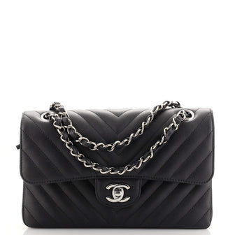 Chanel Classic Double Flap Bag Chevron Lambskin Small
