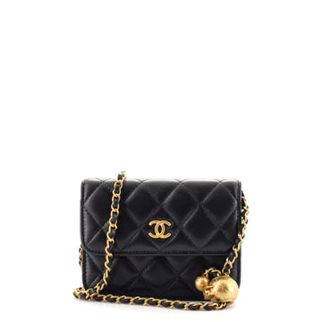 Chanel Pearl Crush Flap Clutch with Chain Quilted Lambskin Mini