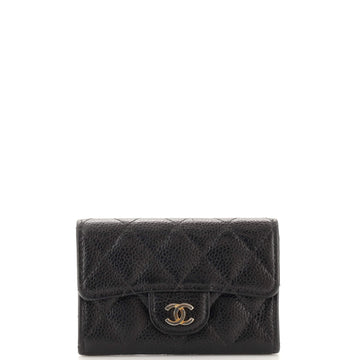 Chanel Classic Flap Card Case Quilted Caviar