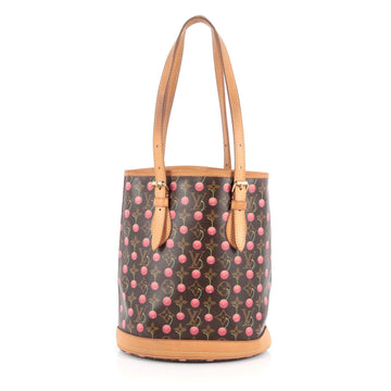 Louis Vuitton Bucket Bag Limited Edition Cerises Brown