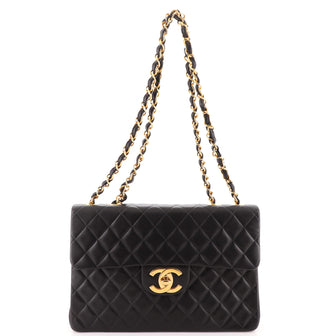 Chanel Vintage Classic Single Flap Bag Quilted Lambskin Maxi