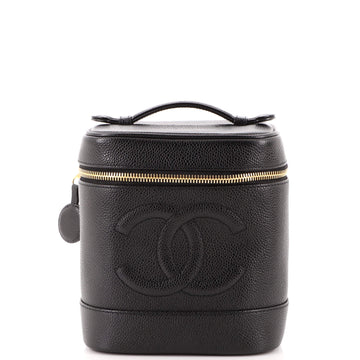 Chanel Vintage Timeless Cosmetic Case Caviar Tall