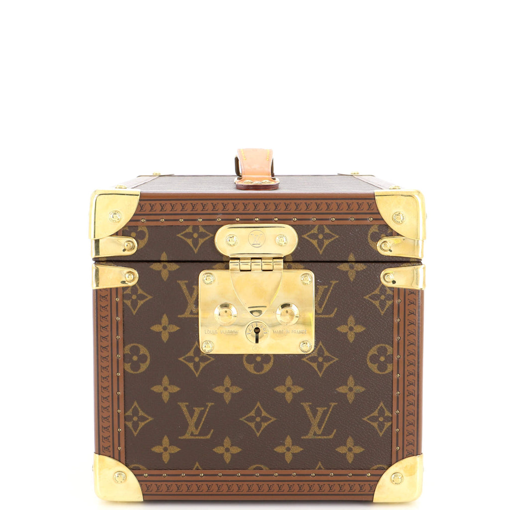 Louis Vuitton Monogram Train Case Vanity Small Trunk Boite