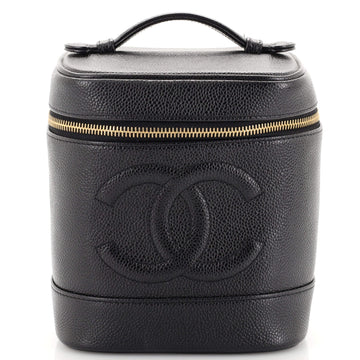 Chanel Vintage Timeless Cosmetic Case Caviar Tall