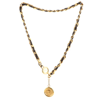 Chanel Vintage Medallion Chain Belt Metal and Leather