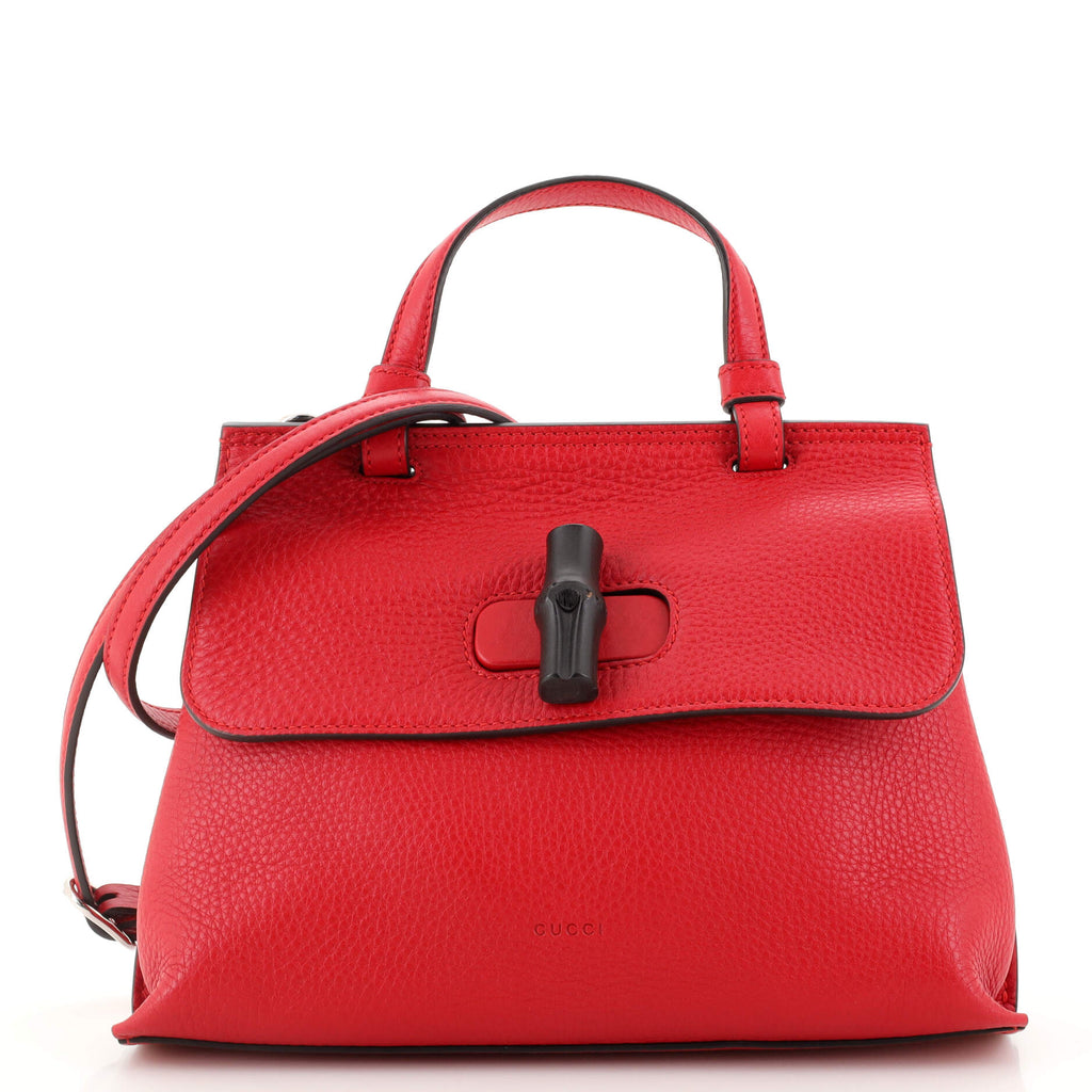 Gucci Bamboo Daily Top Handle Bag Leather Small Red 18714050