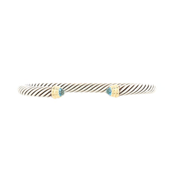 David Yurman Cable Classic Bracelet Sterling Silver with 14K Yellow Gold and Topaz 5mm