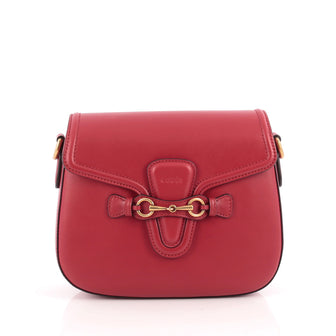 Gucci Lady Web Shoulder Bag Leather Medium Red 1871701