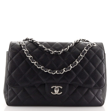 Chanel Classic Double Flap Bag Quilted Caviar Jumbo