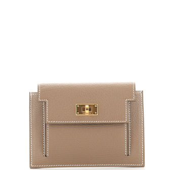 Hermes Kelly Pocket Compact Wallet Chevre Mysore