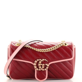 Gucci GG Marmont Flap Bag Diagonal Quilted Leather Small