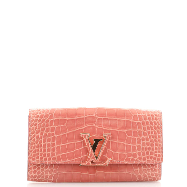 Louis Vuitton Capucines Wallet Crocodile Pink 1872171