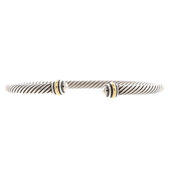 Classic Cable Bracelet in Sterling Silver with 18K Yellow Gold, 4mm