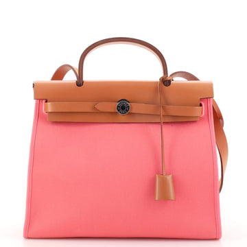 Hermes Herbag Zip Leather and Toile 31