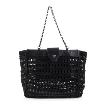 Chanel Vintage CC Shoulder Bag Crochet with Lambskin Medium