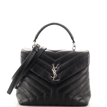 Saint Laurent LouLou Top Handle Bag Matelasse Chevron Leather Medium