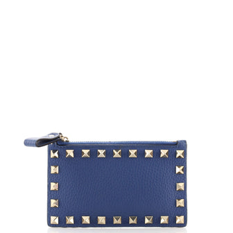 Valentino Garavani Rockstud Zipped Card Holder Leather