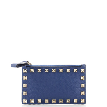 Valentino Garavani Rockstud Zipped Card Holder Leather