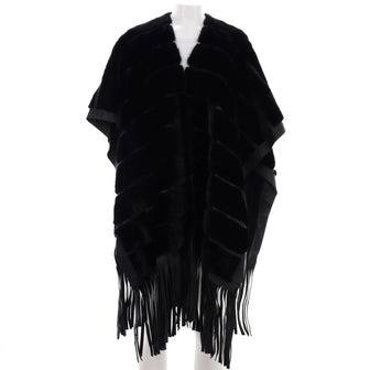 Fendi Women's Fringe Cape Mink and Leather