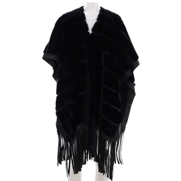 Fendi Women's Fringe Cape Mink and Leather