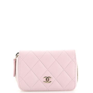 Chanel CC Zip Coin Purse Quilted Caviar Small