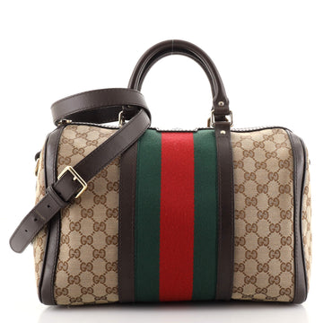 Gucci Vintage Web Boston Bag GG Canvas Medium