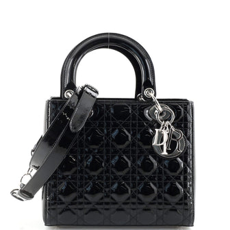 Christian Dior Lady Dior Bag Cannage Quilt Patent Medium