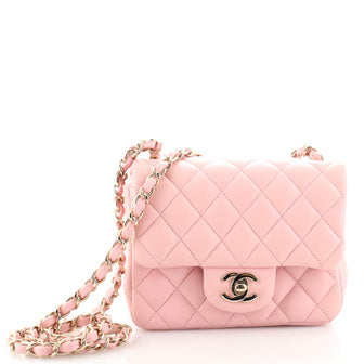 Chanel Square Classic Single Flap Bag Quilted Lambskin Mini