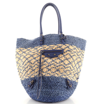 Balenciaga Panier Basket Tote Woven Raffia Medium