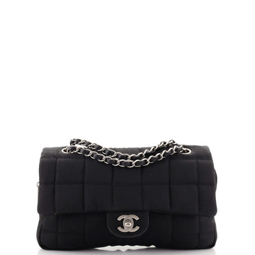 Chanel Chocolate Bar Camera Flap Bag Quilted Nylon Small
