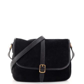 Saint Laurent Sorbonne Flap Bag Suede with Leather Medium