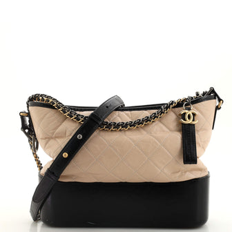 Chanel Bicolor Gabrielle Hobo Quilted Aged Calfskin Medium