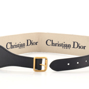 Christian Dior Logo Belt Embroidered Canvas Extra Wide