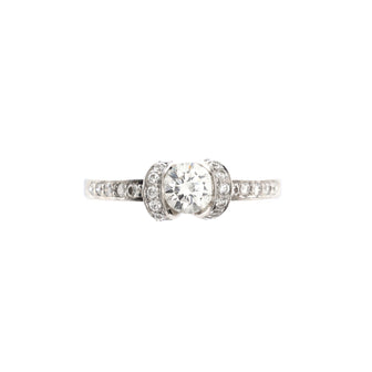Tiffany & Co. Ribbon Engagement Ring Platinum with RBC Diamond 0.49CT