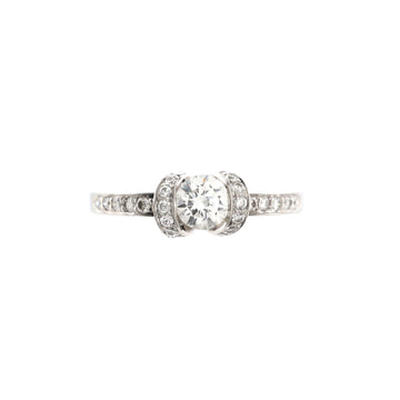 Tiffany & Co. Ribbon Engagement Ring Platinum with RBC Diamond 0.49CT